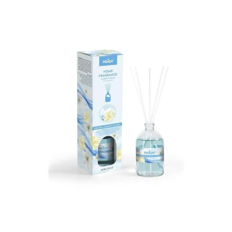 PRADY - Mikado Ambientador Neutralizador de Olores - 100 ml - Elimina olores y refresca tu hogar.