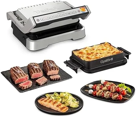 TEFAL OptiGrill 4in1 GC774D, Edelstahl, Metall, Rechteckig, Tasten, 600 cm?, 30 x 20 mm