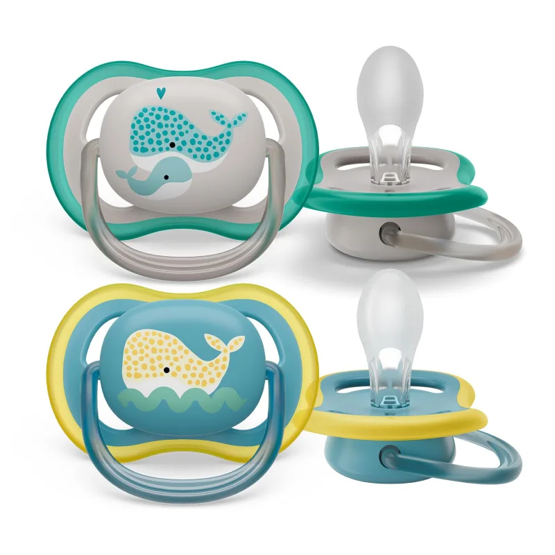 Philips Avent Chupetes ultra air ligeros y transpirables para bebés a partir de 18 meses, sin BPA y con funda de transporte esterilizadora, paquete de 2 (modelo SCF349/24)
