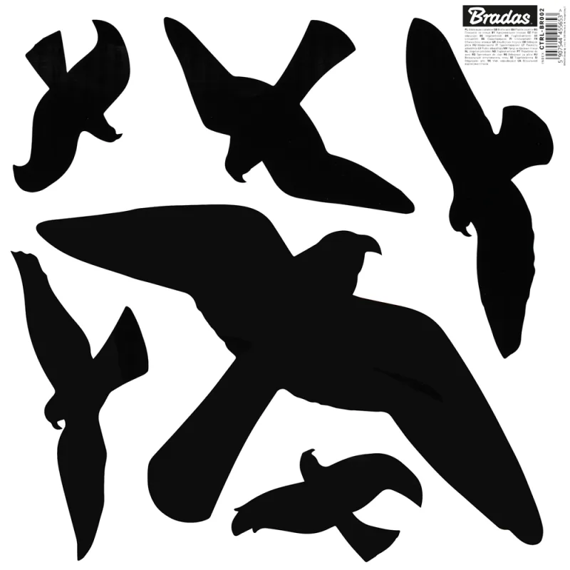 Pegatinas grandes para ahuyentar aves, 6 unidades, 10 hojas, Scare, efecto reflectante, protección efectiva contra aves en exteriores, ideal para jardines y terrazas