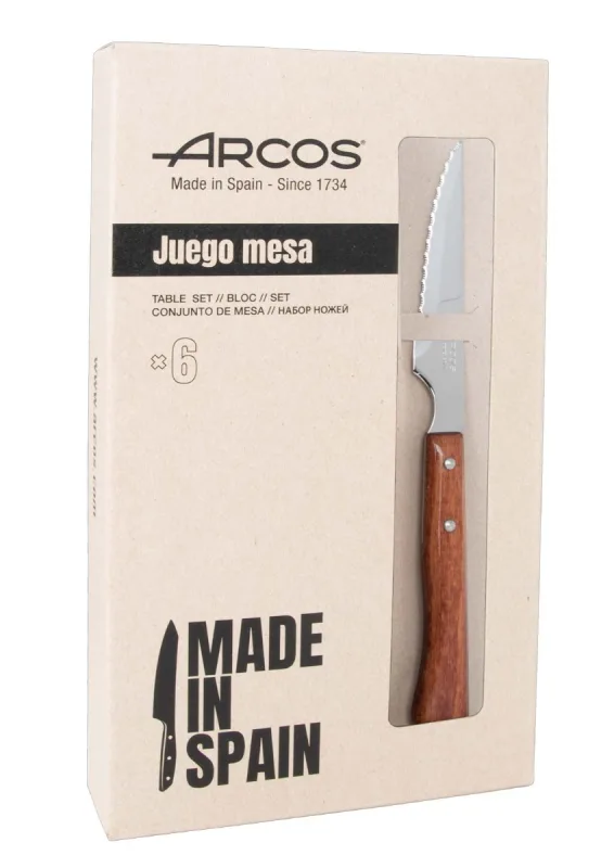 Juego de 6 Cuchillos Chuletero ARCOS - Precisión y elegancia para cortes de carne perfectos