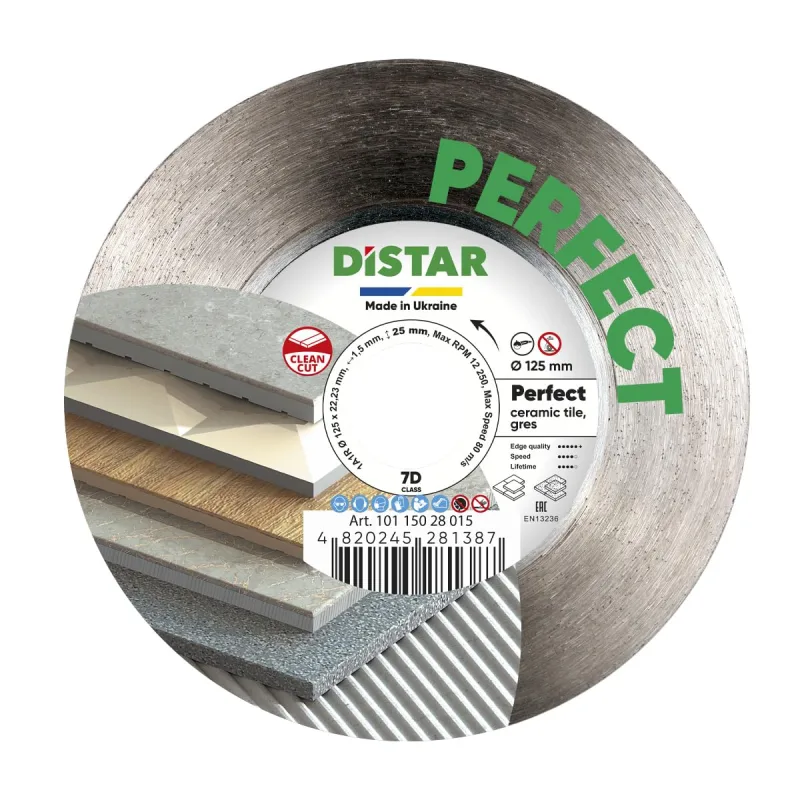 DISTAR Disco de diamante 1A1R 125 mm Perfect para baldosas de cerámica y gres