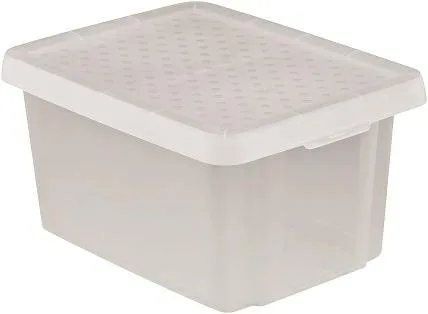 Curver Pojemnik Essentials 45L con Tapa, Color Transparente, ideal para almacenamiento y organización, diseño práctico y resistente, perfecto para hogar y oficina.
