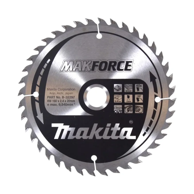 Makita B-32297 Hoja de sierra circular Makforce TCT 160x20mm 40T Madera