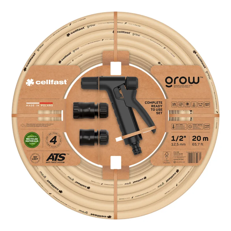 Cellfast Set de riego Grow de diámetro 1/2"(12,5mm) con una Longitud de 20 Metros.