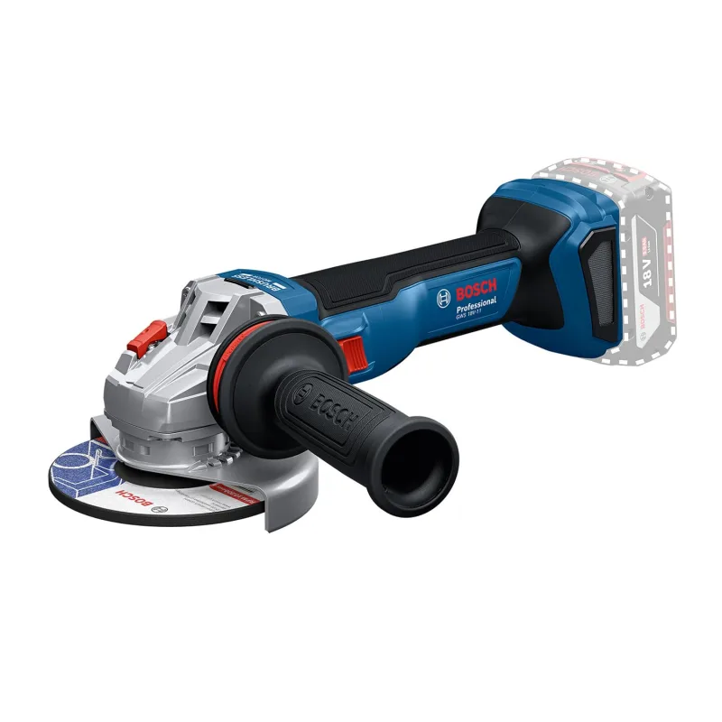 Bosch Professional 18V System amoladora angular a batería GWS 18V-11 S (diámetro del disco de 125 mm, sin batería/cargador), sin ajustes de velocidad