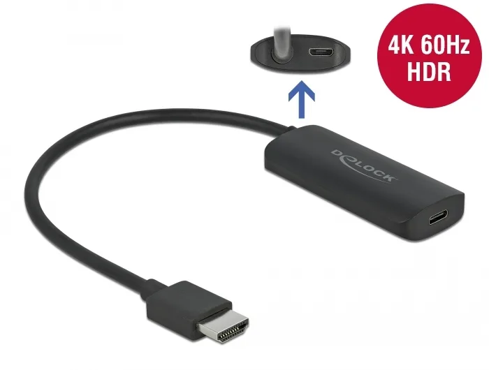 DeLOCK Adaptador HDMI-A macho a USB Type-C hembra (DP Alt Mode) 4K 60 Hz