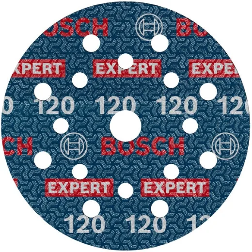 Bosch 50x Disco de lija para láminas EXPERT O780, 125 mm (para Madera dura, Pintura sobre madera, Ø 125 mm, Grano 120, Professional Accesorios Lijadora excéntrica)