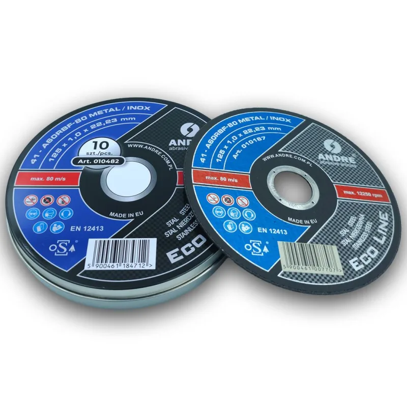 Andre tarcza do metalu 125 x 1,0mm metal/inox eco line puszka /10szt.