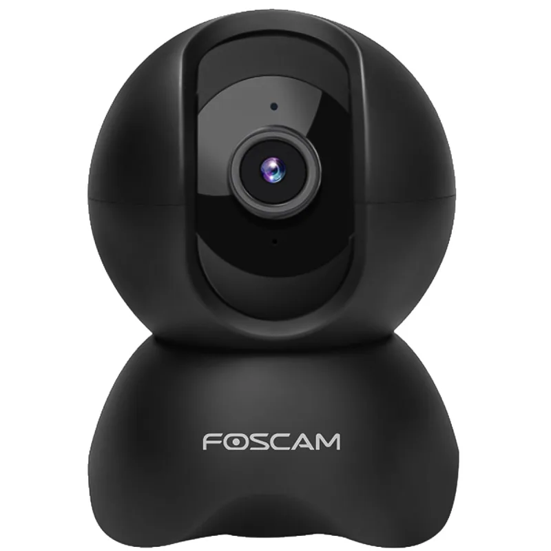 Foscam X5 5MP Super HD Wifi, cámara de vigilancia giratoria e inclinable con comunicación de audio bidireccional, visión nocturna, detección de movimiento y sonido, detección de personas (negro)