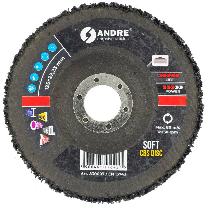 Andre krążek szlifierski cbs 125mm soft - black