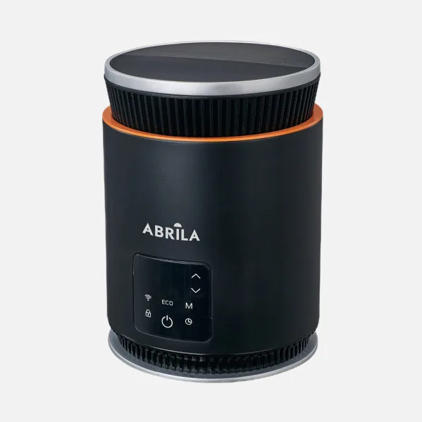 ABRILA - Ática - Termoventilador Cerámico PTC Negro 1800W | 2 Potencias | Motor DC | Temperatura Regulable | Temporizador 24h | Negro