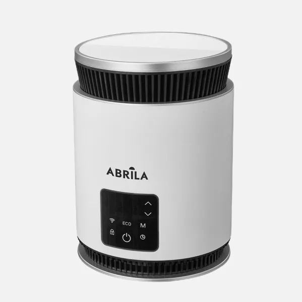 ABRILA - Ática - Termoventilador Cerámico PTC Blanco y Negro 1800W | 2 Potencias | Motor DC | Temperatura Regulable | Temporizador 24h | Blanco & Negro