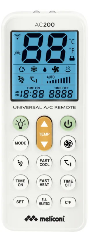 Meliconi AC200 mando a distancia Aire Acondicionado Botones