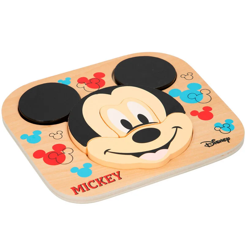 WOOMAX 48700 - Puzzle Infantil niños a Partir de 1 año Mickey Mouse Piezas Grandes/Puzzles Infantiles Incluye 6 Piezas/Juguetes educativos Disney/Puzzles para niños y niñas/Juguete bebé