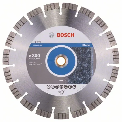 Bosch 2 608 602 647 - Disco de corte de diamante Best for Stone - 300 x 20,00+25,40 x 2,8 x 15 mm (pack de 1)