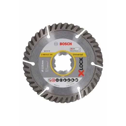 Bosch Professional Disco de diamante universal (X-LOCK, diámetro de 115 mm, diámetro de perforación de 22,23 mm, ancho de corte de 2 mm), Na, Ø 115 mm