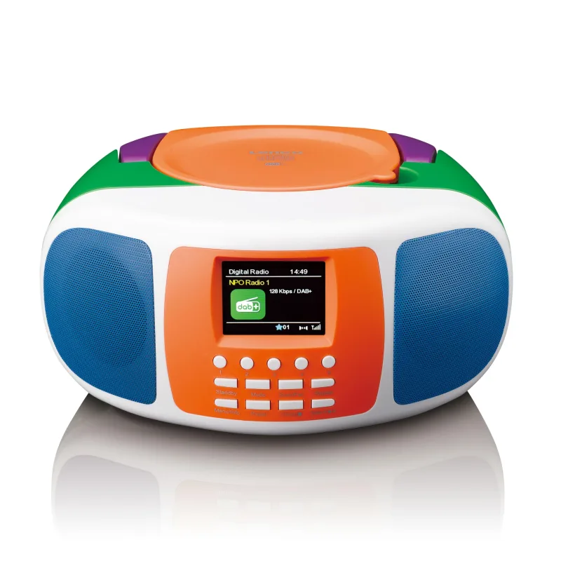 Lenco SCD-861KIDS Dab+/FM Radio portátil para niños con Bluetooth 5.3, Reproductor de CD, Sonido estéreo, Pantalla a Color, Reloj Despertador, batería y función de Red, Conector AUX y Auriculares