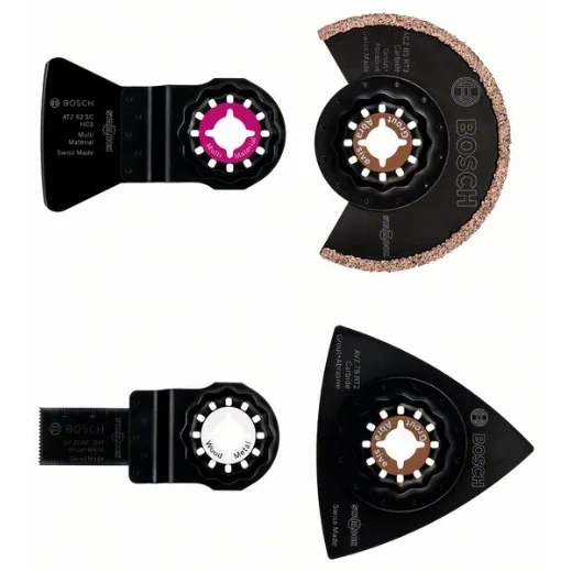 Bosch 2 608 661 695 - Set para alicatar, 4 piezas - ACZ 85 RT (1x); AVZ 78 RT (1x); ATZ 52 SC (1x); AIZ 20 AB (1x) (pack de 4)