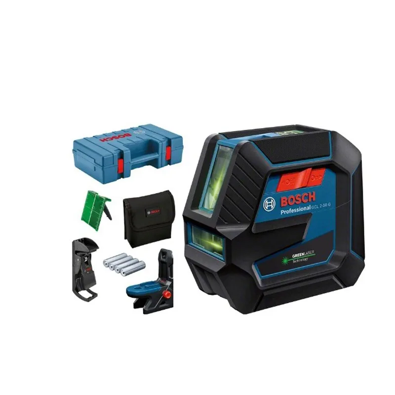 Bosch Professional Nivel Láser GCL 2-50 G (láser verde, interior, soporte RM 10, soporte de techos, alcance: hasta 15 m, 4x pilas AA, maletín)