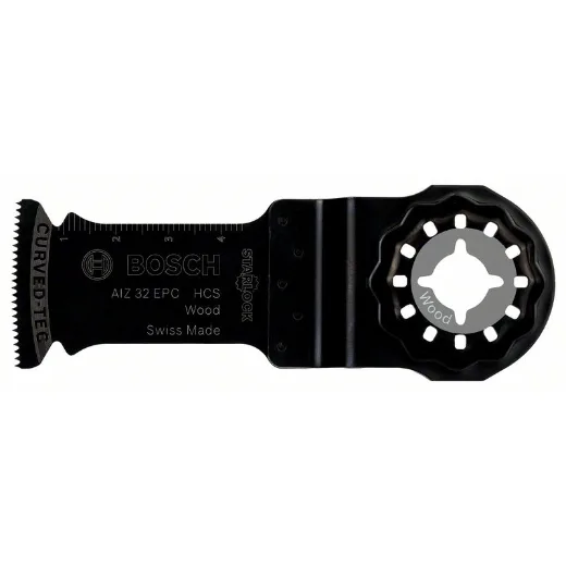 Bosch Professional 5x Hojas de sierra de inmersión HCS AIZ 32 EPC Wood (para madera blanda, 50 x 32 mm, accesorios Multiherramienta), Gris