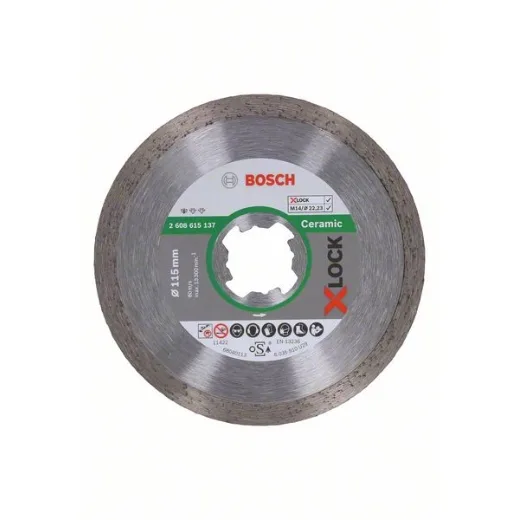 Bosch Professional Standard - Disco de corte de diamante (para cerámica, X-LOCK, Ø115 mm, diámetro del orificio: 22,23 mm)