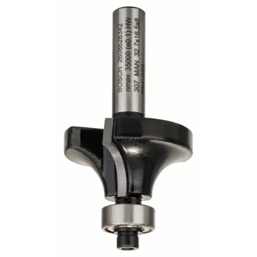 Fresa para redondear, 8 mm, R1 10 mm, L 16,5 mm, G 57 mm