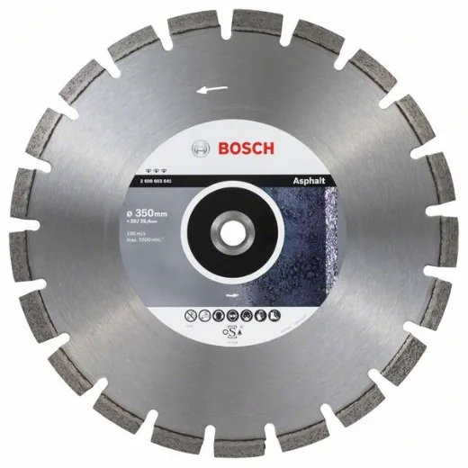 Bosch 2 608 603 641 - Disco de corte de diamante Best for Asphalt (350 x 20/25,40 x 3,2 x 12 mm)