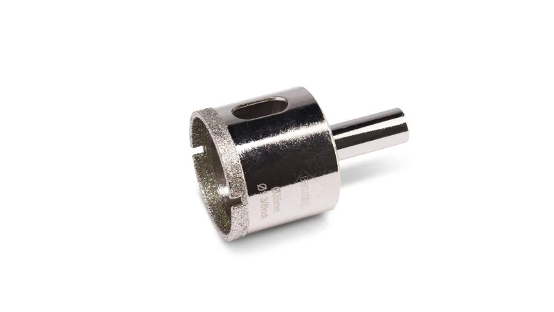 Rubi Easy Gres, corona con recubrimiento diamantado 35mm, ideal para perforar gres, porcelánico, mármol y vidrio, alta durabilidad, refrigeración con agua, rendimiento superior