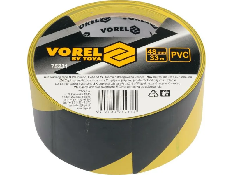 VOREL 75231 cinta adhesiva 33 m Cloruro de polivinilo (PVC)