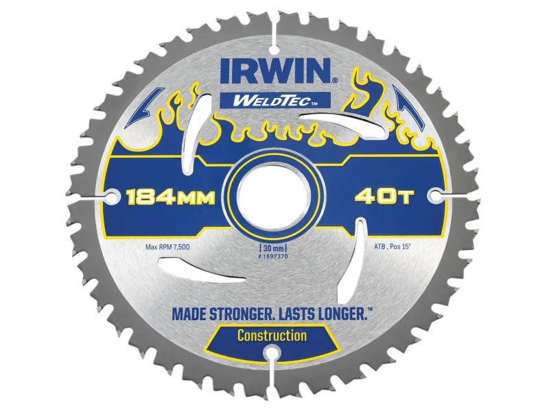 Irwin - Disco sierra circular weldtec 184mm/40t ar30