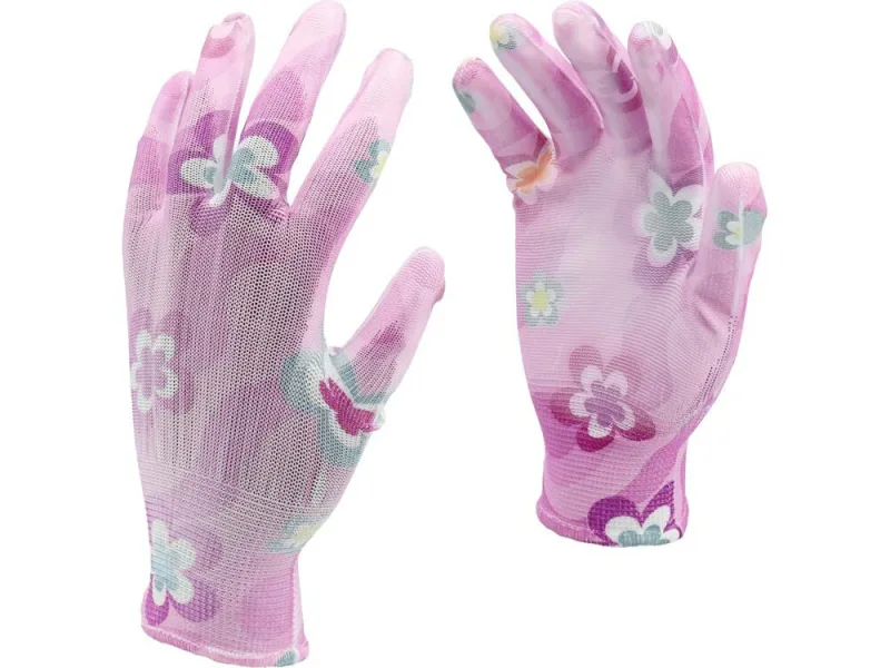FLO 74131 - guantes de jardín de poliéster 10 Luz "aumentaron la impresión de las flores