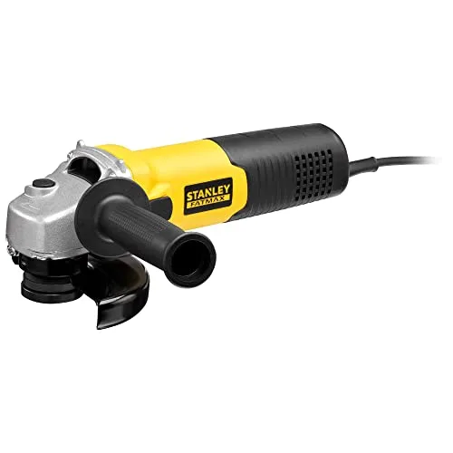 Stanley FATMAX FMEG225VS-QS - Mini-Amoladora 1.100W 125mm, Celocidad variable 3.000-11.000 rpm, Rosca del eje M14, Embrague electrónico, Incluye empuñadura lateral