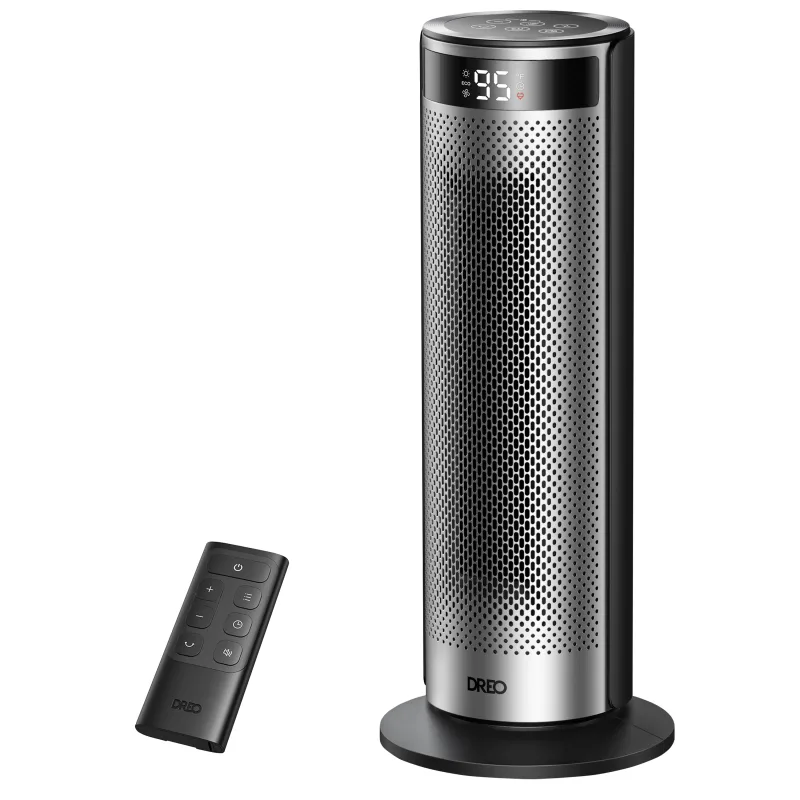 Dreo calefactor cerámico portátil solaris sh628, 2000w, plata y negro