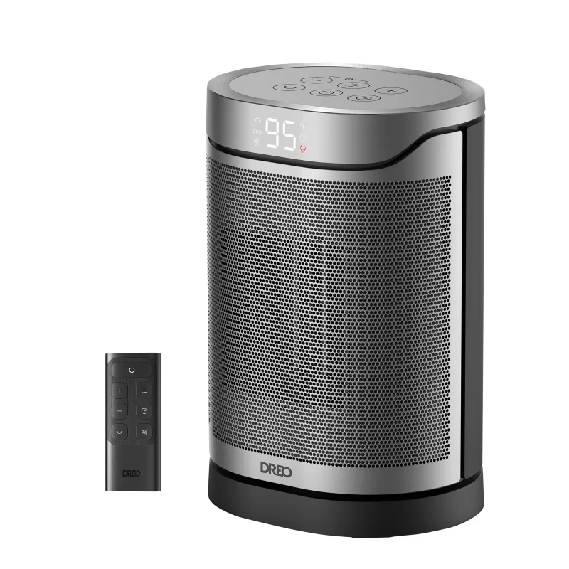 Dreo calefactor cerámico portátil heater 318 1500w, plata y negro