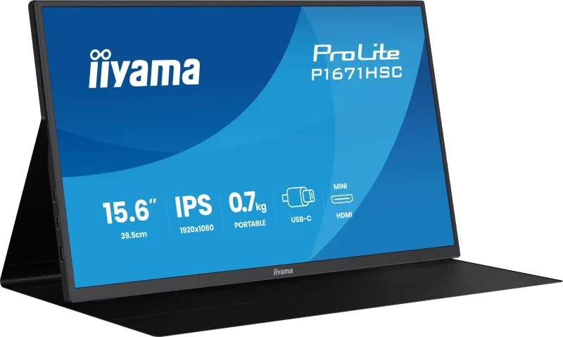 iiyama ProLite P1671HSC-B1 pantalla para PC 39,6 cm (15.6") 1920 x 1080 Pixeles Full HD LED Negro