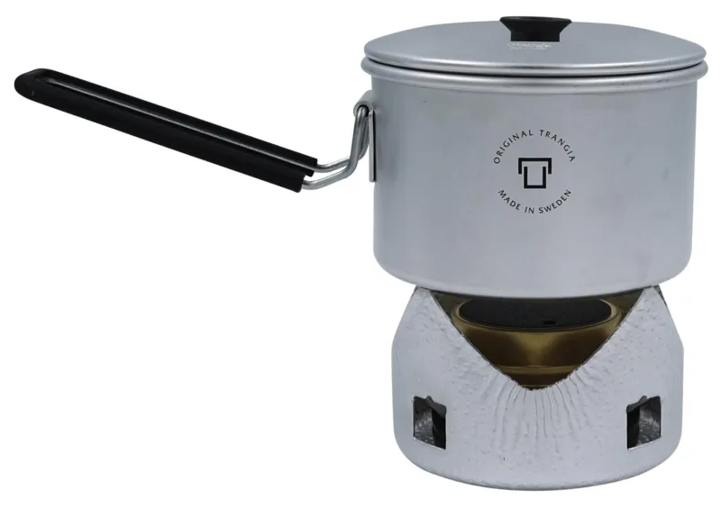 Trangia Micro Original - Estufa compacta ligera | Perfecta para acampar solitario | Incluye taza en T con tapa