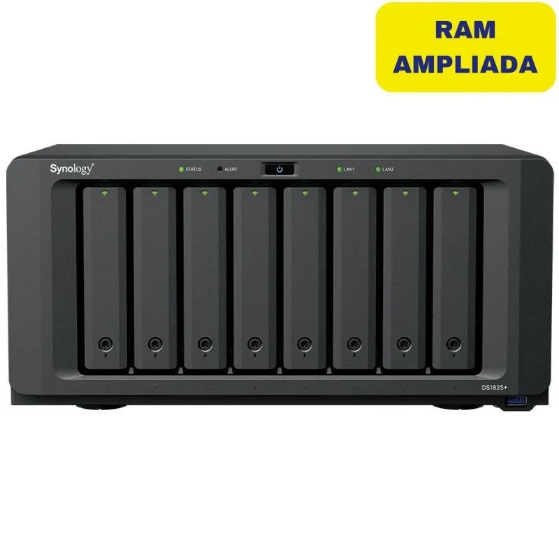 Nas synology diskstation ds1825+/ 8 bahías 3.5'- 2.5'/ 16gb ddr4/ formato torre