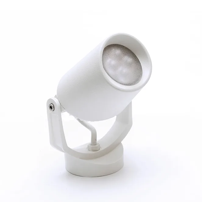 Foco tommy 1xgu10 6w con pulsador cct (2colores) ip66 l.12,2xan.13,5xal.12,7cm resina blanca