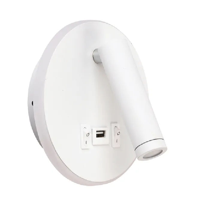 Aplique matsys 11w led 657lm 4000k, puerto usb l.9xan.4xal.120cm blanco