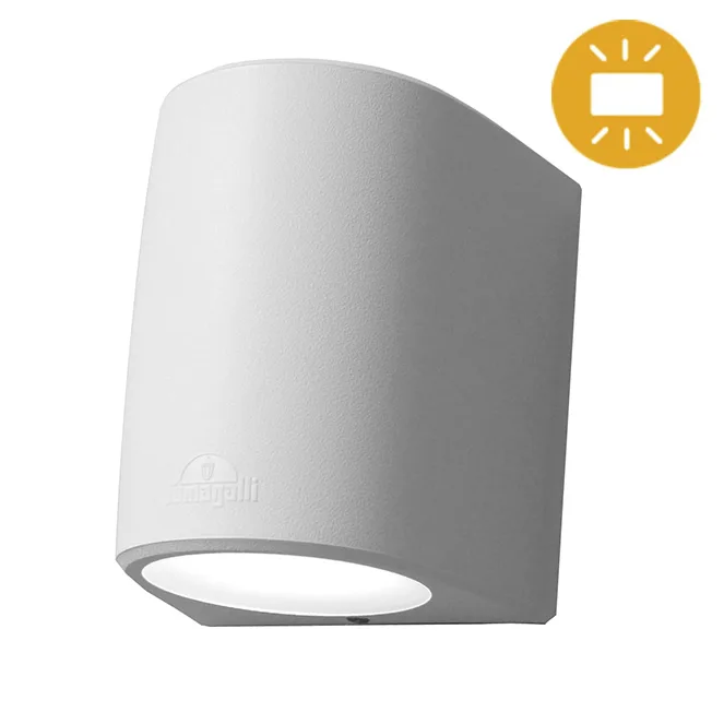 Aplique marta 2xgx53 10w con pulsador cct (3colores) ip55 l.16,4xan.14,5xal.19,2cm resina gris