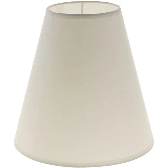 Pantalla cipriota redondo cónico tela pvc802 con encaje e27 al.20xd.20cm beije