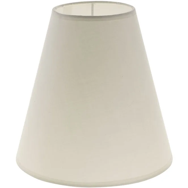 Pantalla cipriota redondo cónico tela pvc802 con encaje e27 al.20xd.20cm beije