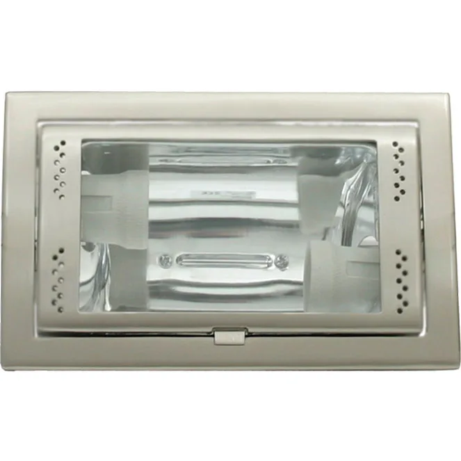 Downlight empotrable sokar retangular 2xe27 l.23xan.14,5xal.11cm niquel