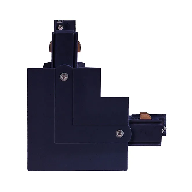 Conector izquierdo en forma de "l" para carril de empotrar line pro (4 hilos) en aluminio negro