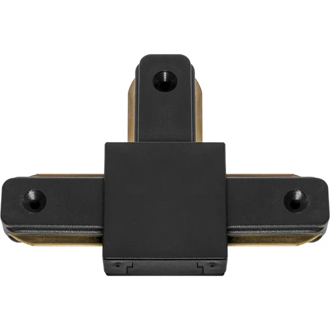 Conector en forma de "t" para carril adonis (2 hilos) en aluminio color negro