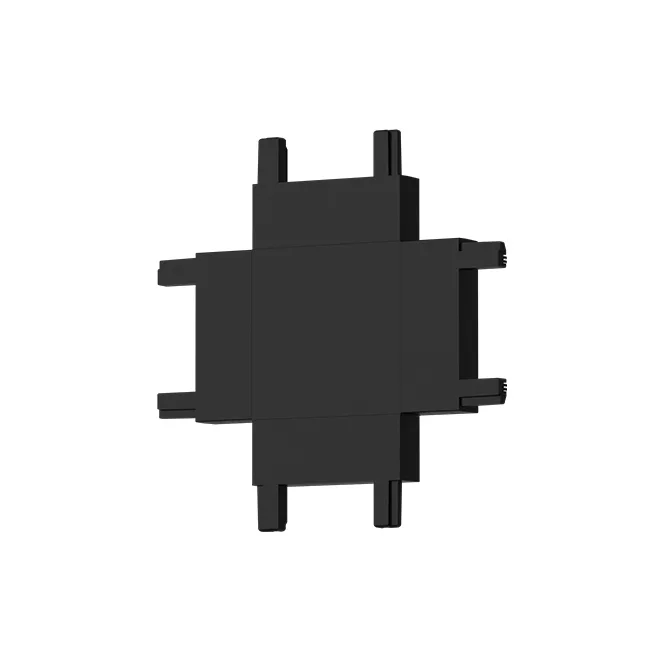 Conector en forma de "x" para carril magnético piquet (2 hilos) en negro