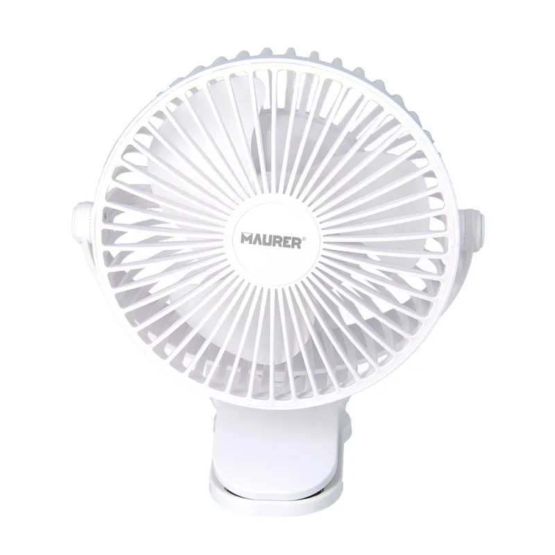 Ventilador con clip sobremesa ø 15 cm. recargable