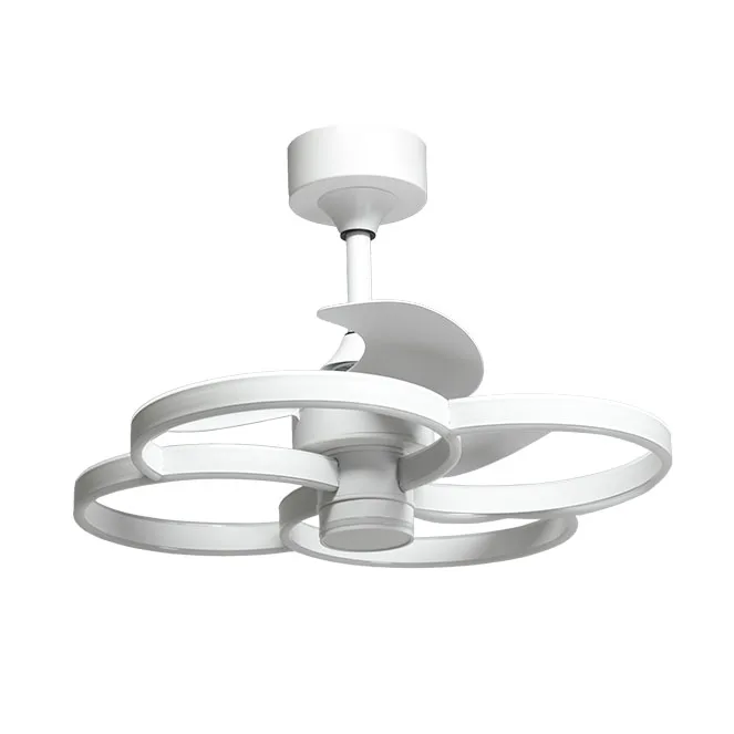 Ventilador dc trebol blanco, 3 aspas, 125w+125w led 3000|4000|6000k, al.50xd.60cm
