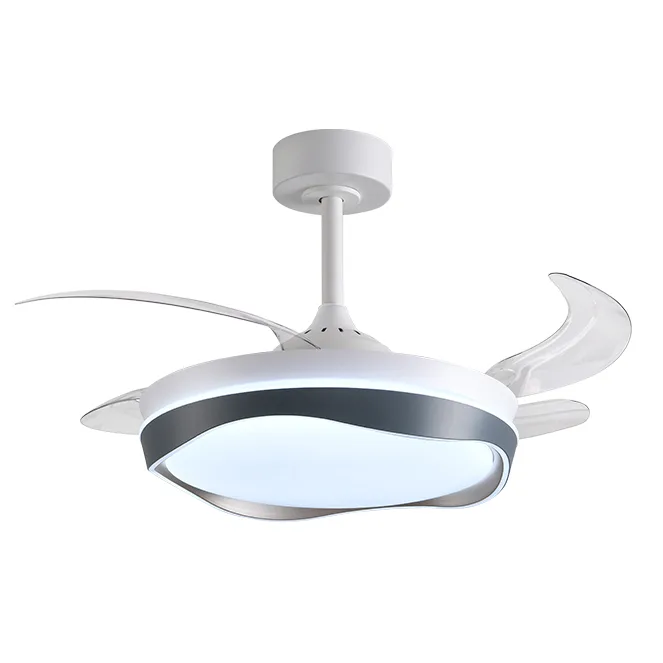 Ventilador dc almati blanco-plata, 4 aspas retráctiles, 72w led 3000|4000|6000k, al.35xd.108/50cm